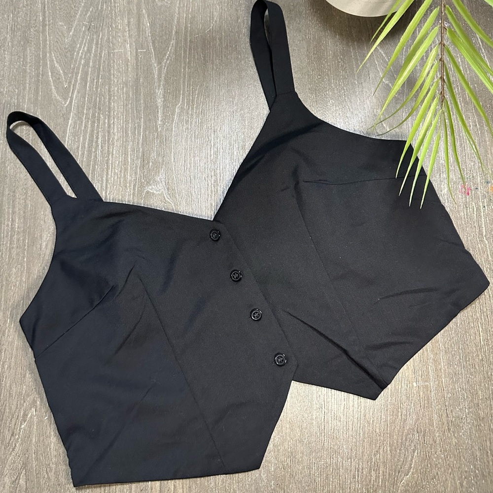 H&M Black Vest Halter Top Size XL Tank Top